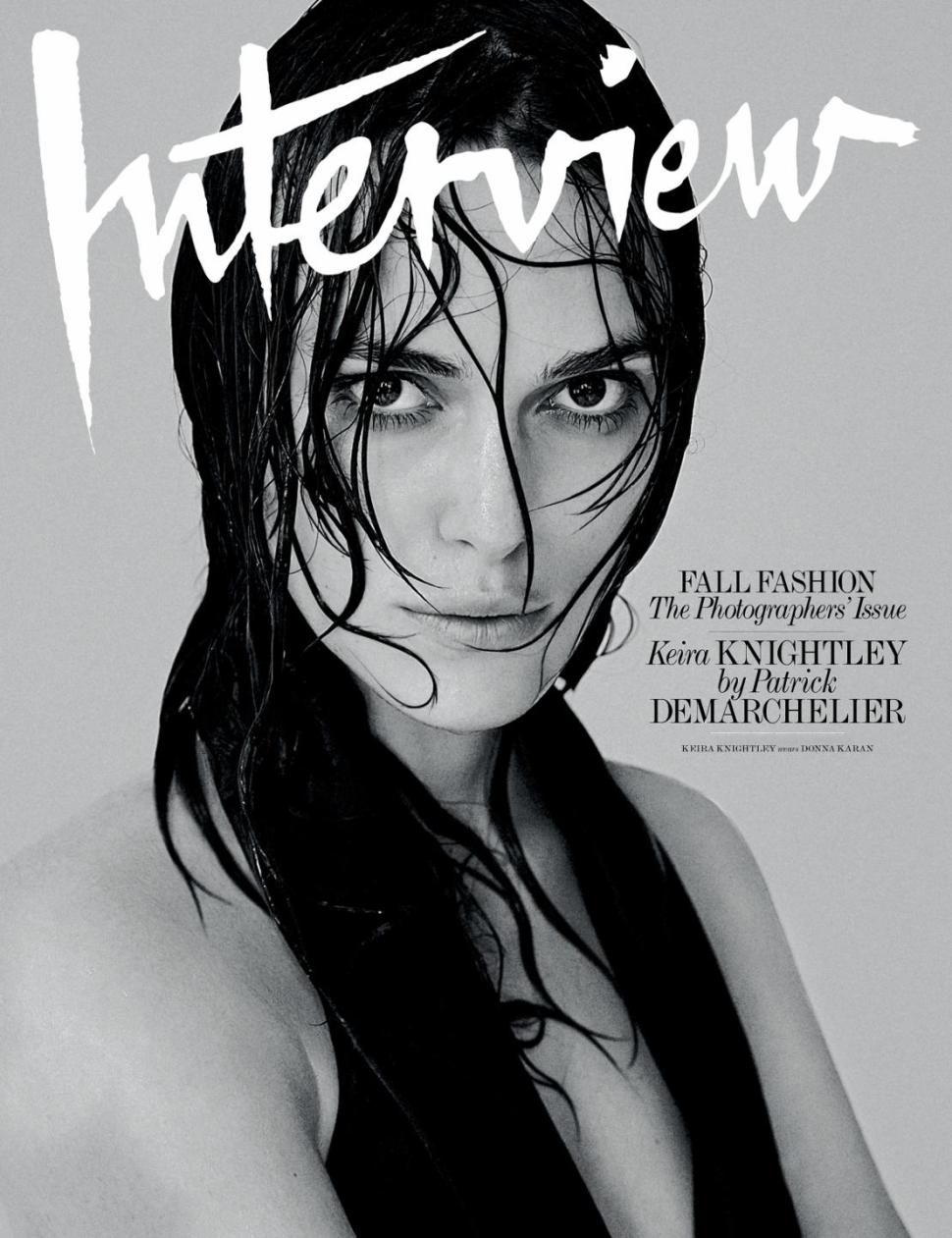 Keira Knightley shoots a sultry stare on the cover of Interview.