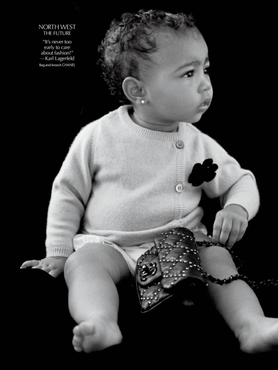 Kim Kardashian and Kanye West’s daughter, North West, goes with Chanel in CR Fashion Book.