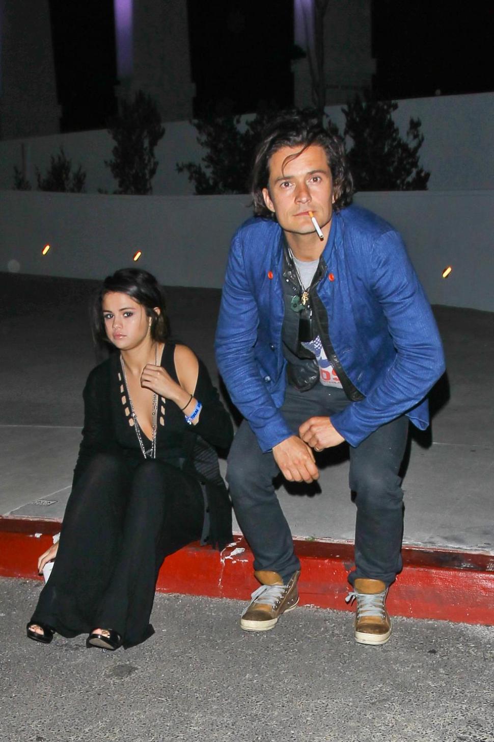 Orlando Bloom and Selena Gomez were snapped in April sitting and chatting together in Los Angeles.