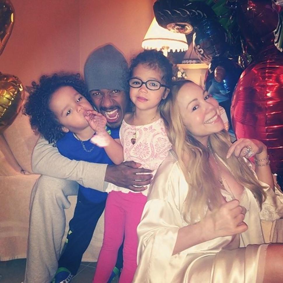 Happier Times: Mariah Carey, Nick Cannon and their children Monroe and Moraccan in an Instagram photo from June 14, 2014.