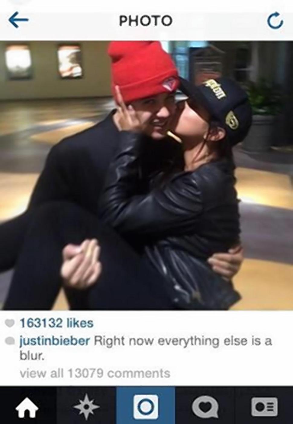 Justin Bieber and Selena Gomez are back together, at least in an Instagram post.