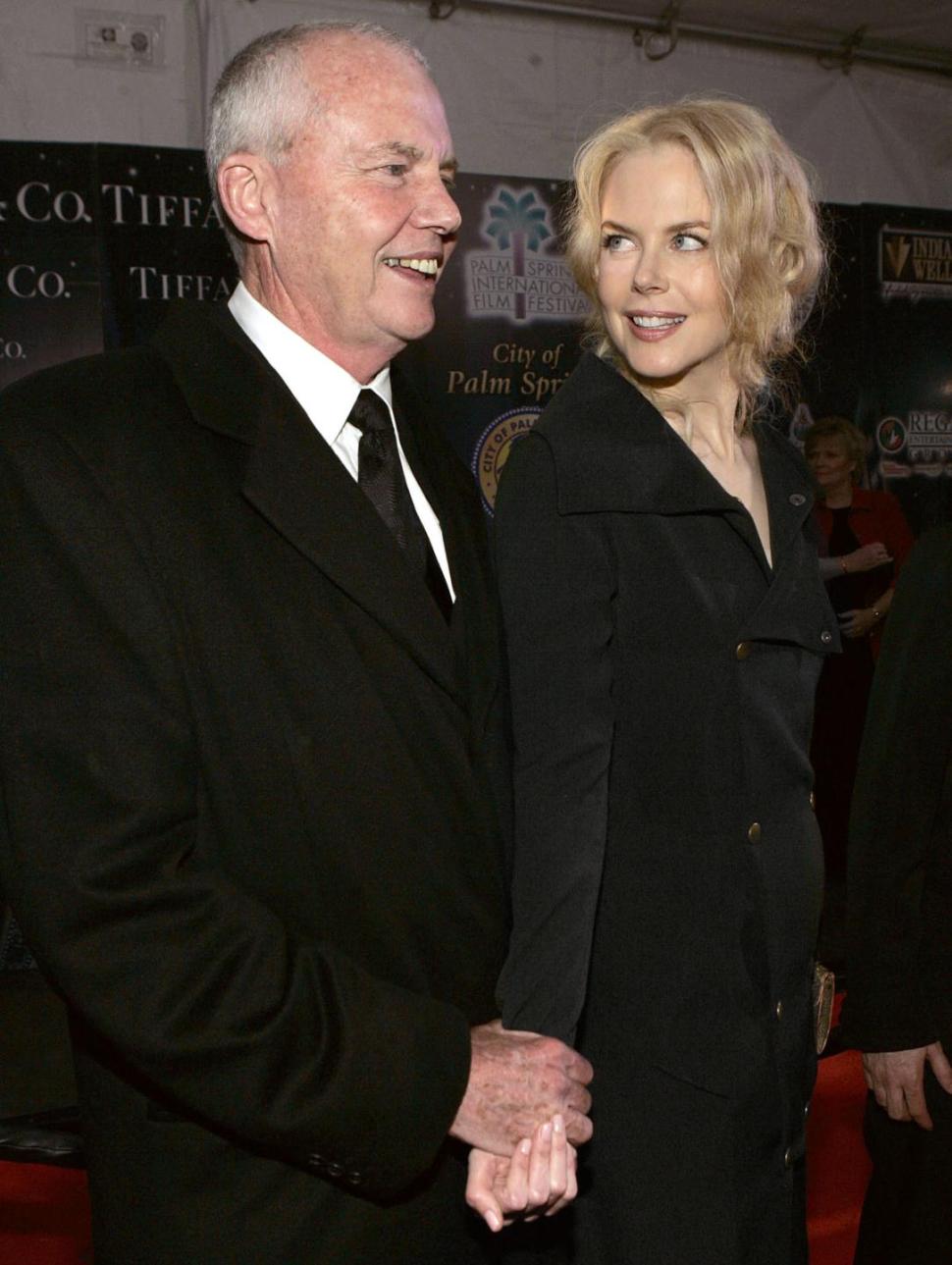 Nicole Kidman and her father, Anthony Kidman, arrive at the 2005 Palm Springs International Film Festival on Jan. 8, 2005, in Palm Springs, Calif.