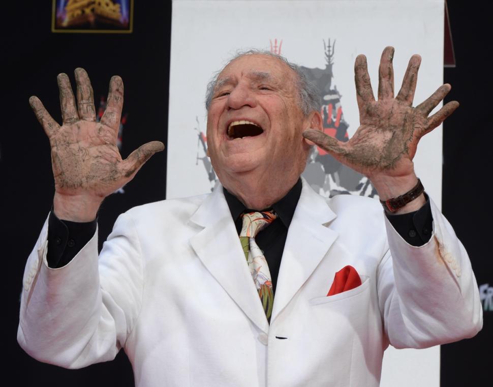 Mel Brooks, at the Hollywood Walk of Fame, knows showbiz can get grimy.
