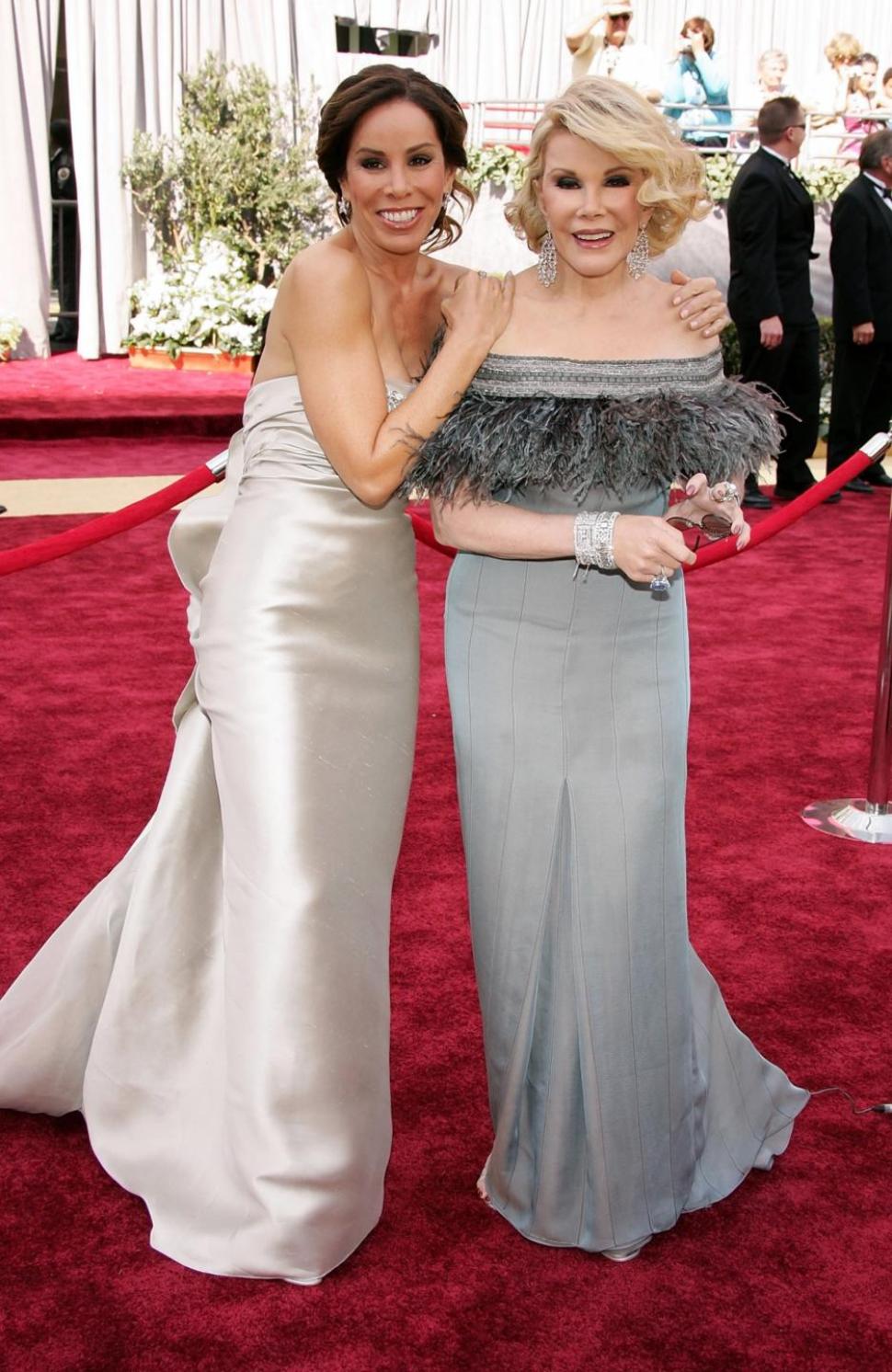 Joan Rivers with daughter Melissa on the red carpet at the Academy Awards in 2006.