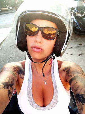 Amber Rose, selfie, motorbike, instagram