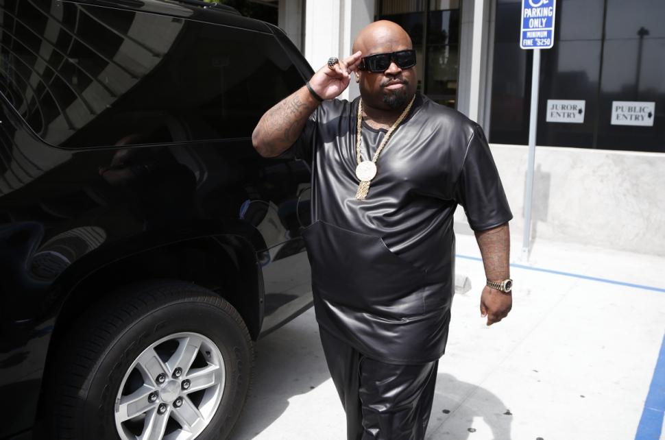 Singer Cee Lo Green leaves court after a preliminary hearing in Los Angeles, Calif. in March.