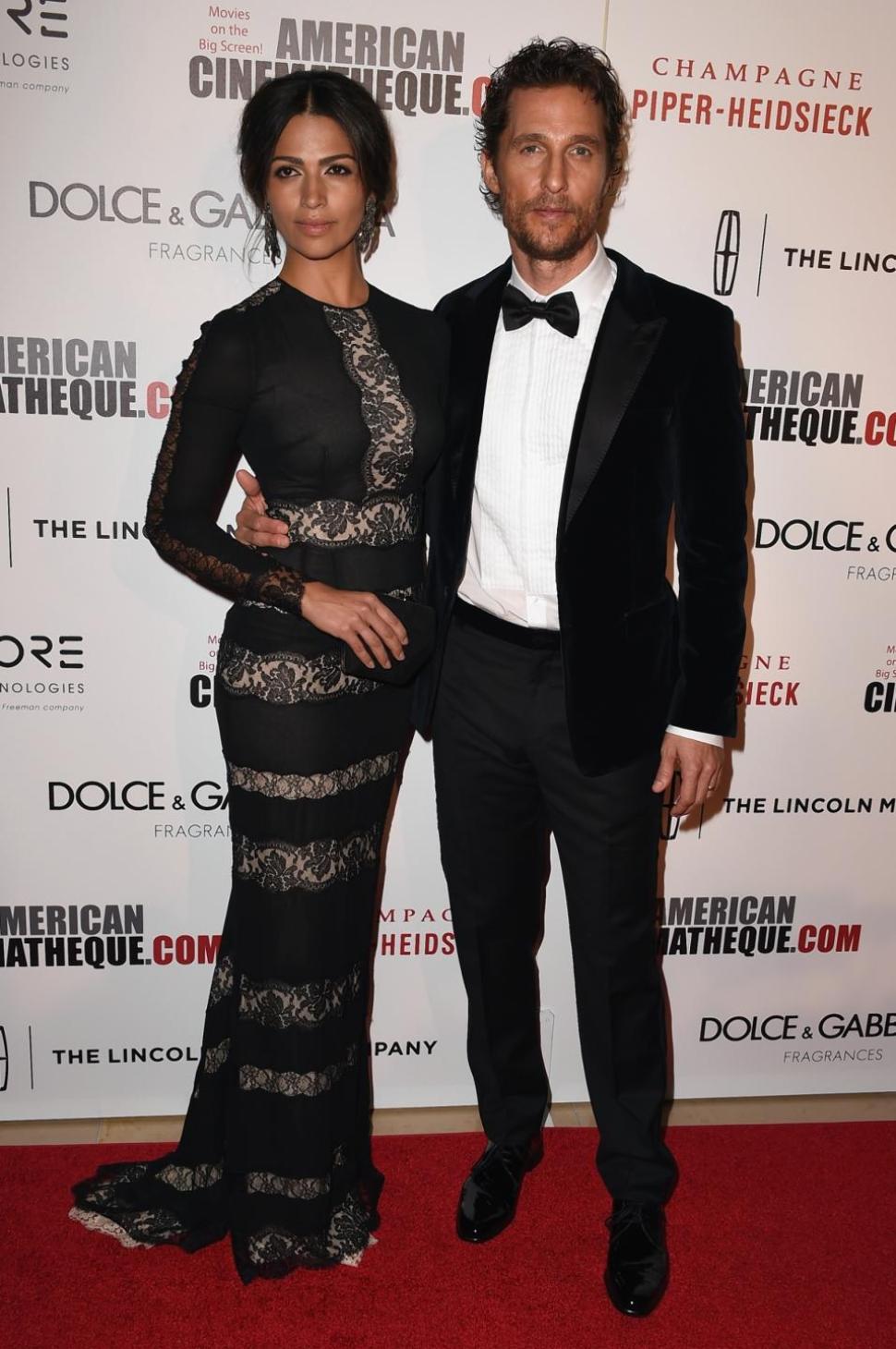 Camila Alves and Matthew McConaughey at the American Cinematheque Awards last week in Beverly Hills