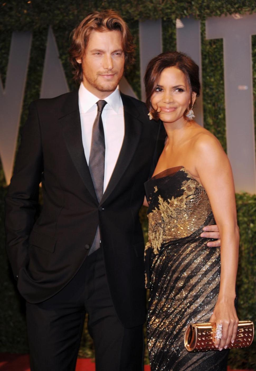 Halle Berry, right, and Gabriel Aubry at the Vanity Fair Oscar party in West Hollywood in 2009.
