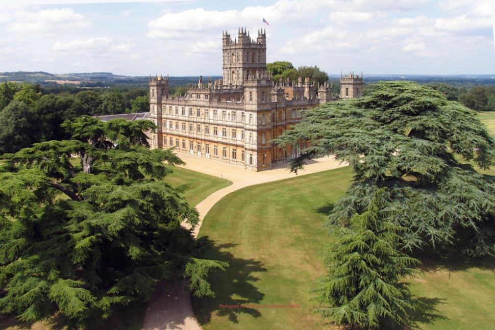 The new mansion is less than an hour away from the majestic Highclere Castle (pictured), where the hit TV show 'Downton Abbey' is filmed.