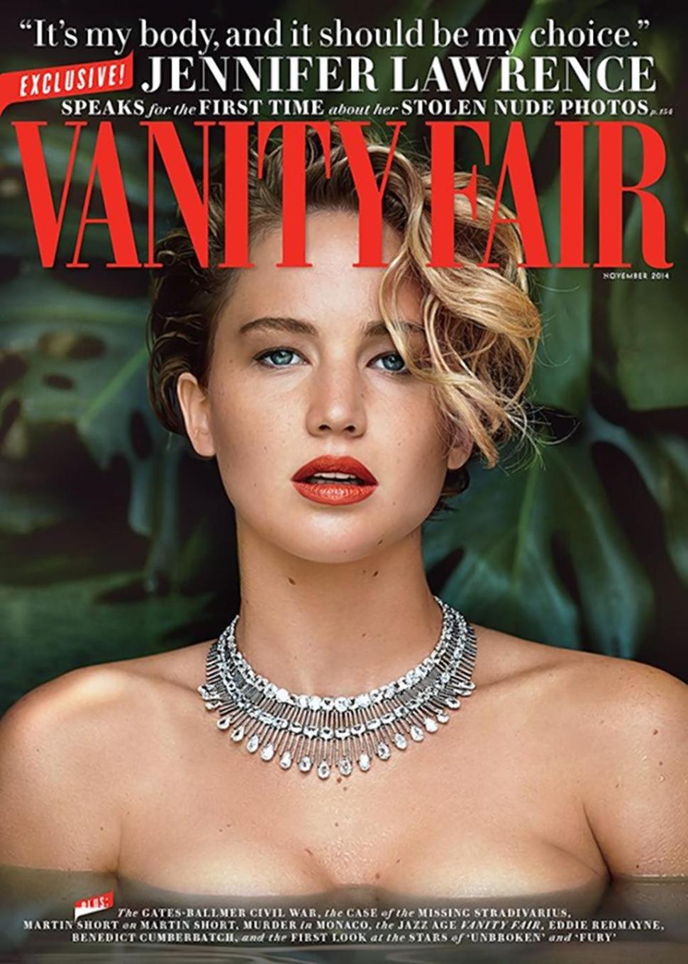 Cover girl Jennifer Lawrence unloads on photo hacking in the November Vanity Fair.