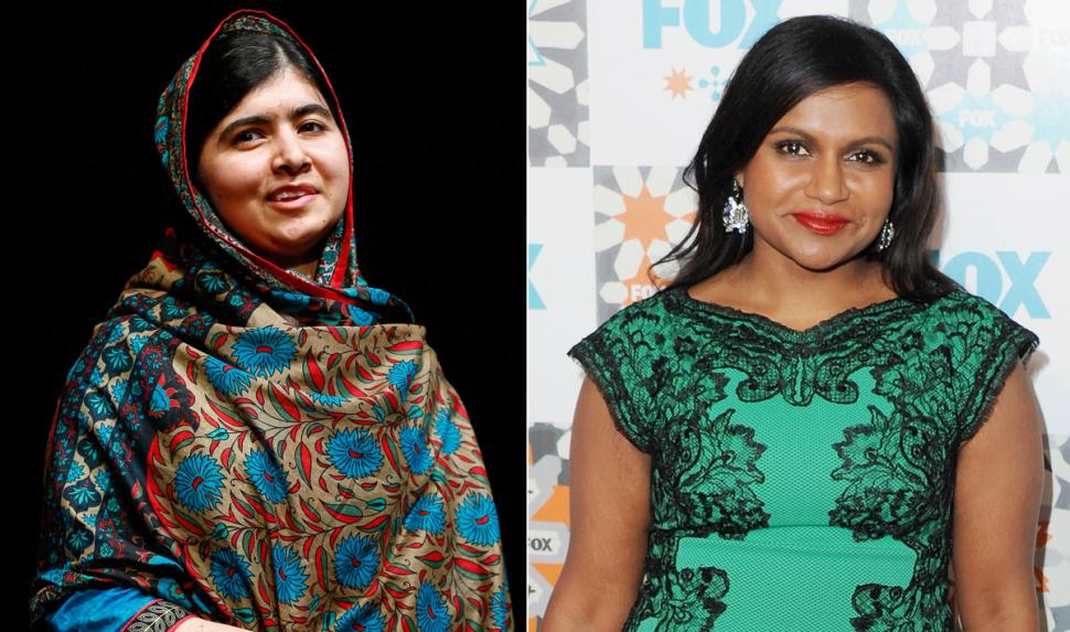 Mindy Kaling (r) was mistaken for 17-year-old Nobel Peace Prize winner Malala Yousafzai at a New York City party recently.