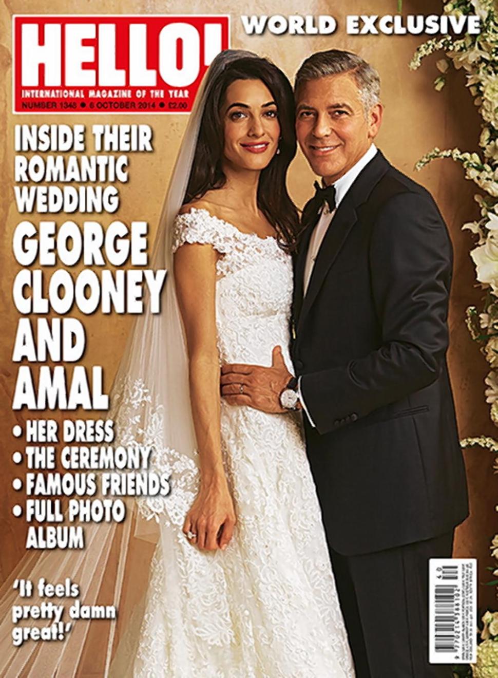 Hello! has the story covered with George Clooney and Amal Alamuddin up front.