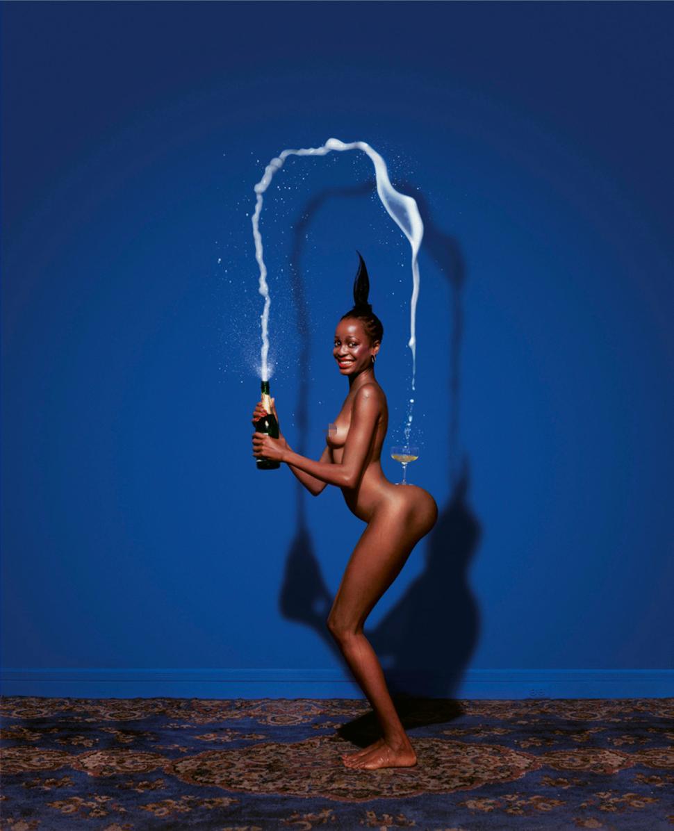 Famous photograph by Jean-Paul Goude referenced in Kim Kardashian Paper magazine cover.