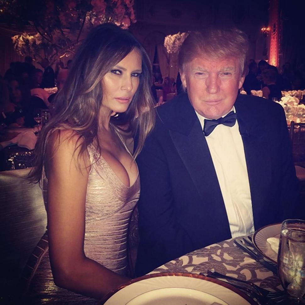 Melanie Trump posts photo with husband Donald Trump at Eric Trump and Lara Yunaska's wedding on Nov. 8 in Palm Beach, Fl. ‘From last night #congratulations Eric & Lara’