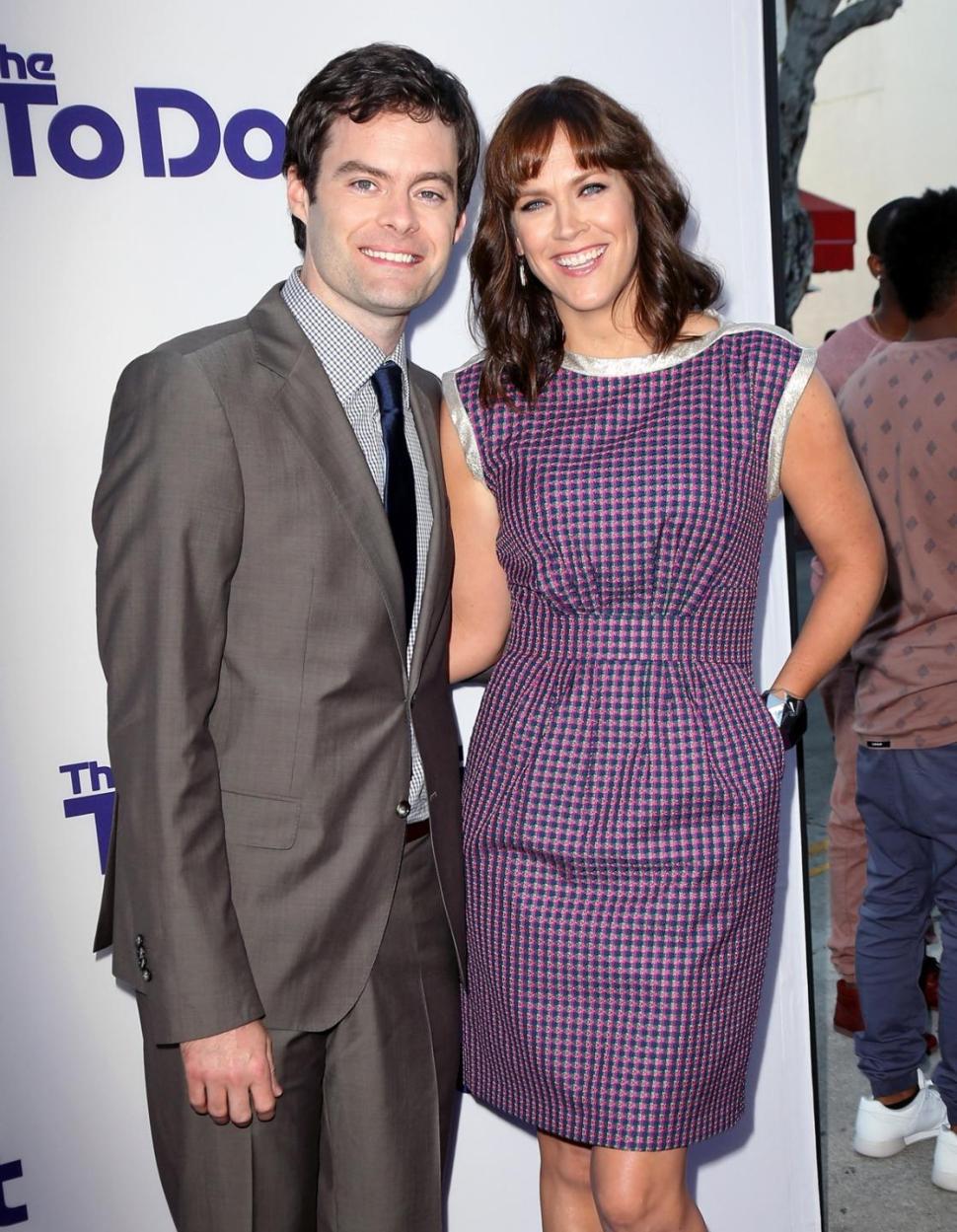Bill Hader (L) and wife writer-director Maggie Carey attend the premiere of CBS Films' ‘The To Do List’ at the Regency Bruin Theatre on July 23, 2013 in Westwood, Calif.