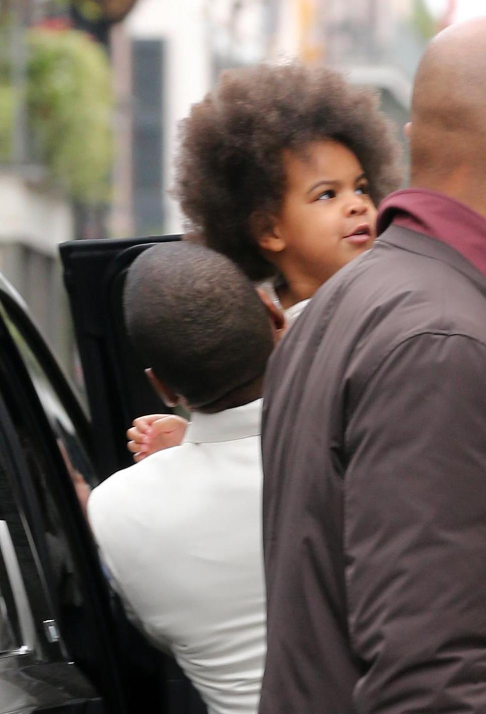 Flower girl Blue Ivy arrives in time for the start of her aunt’s wedding.