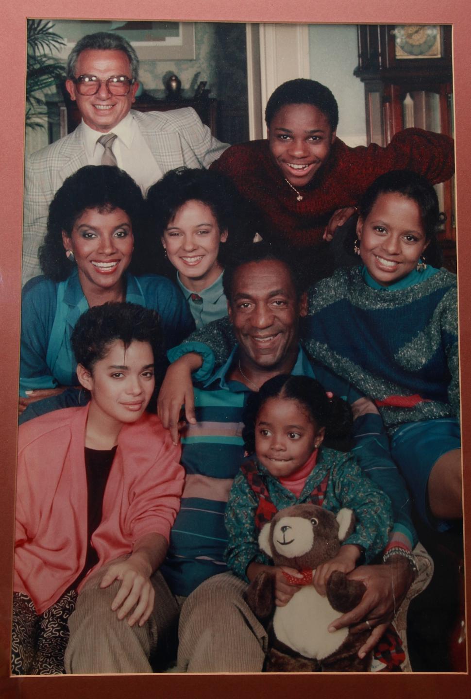 A cast photo of "The Cosby Show" hangs inside Frank Scotti's Lakewood, N.J. apartment.