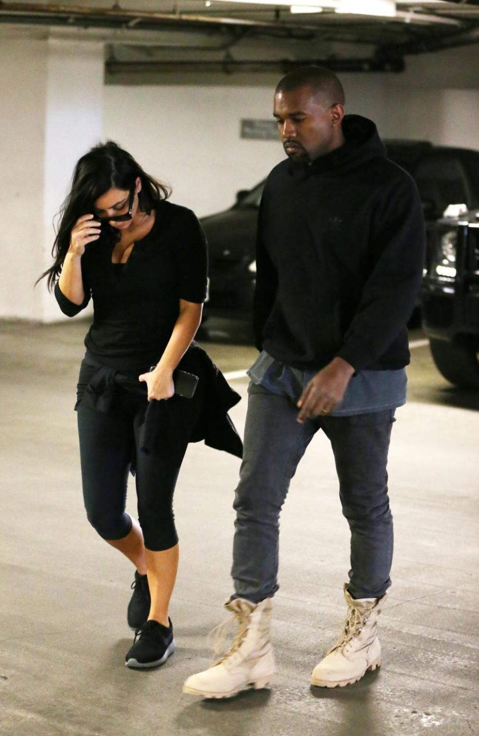 Kim Kardashian and husband Kanye West spotted in Los Angeles on Tuesday.