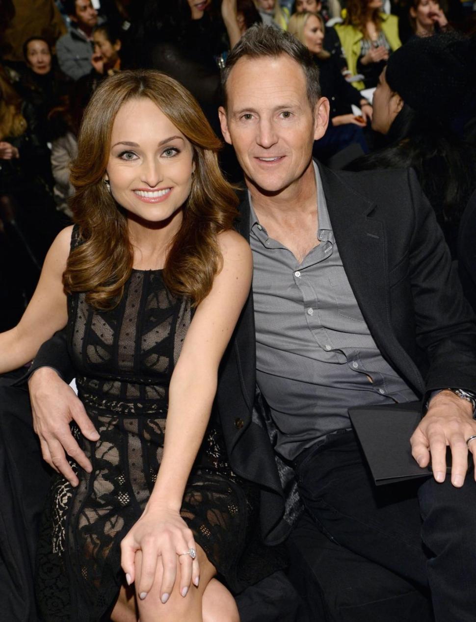 Celebrity chef Giada De Laurentiis and designer Todd Thompson during Mercedes-Benz Fashion Week in Lincoln Center on February 6 in New York City.