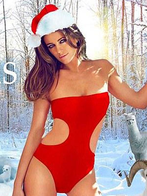 Liz Hurley sexy Christmas card [Twitter]
