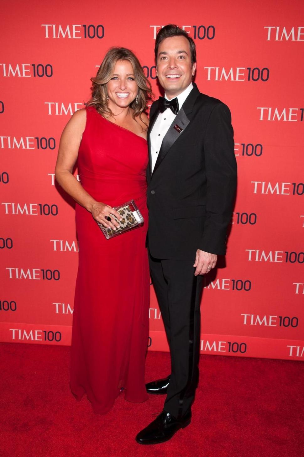 Jimmy Fallon (right) and wife Nancy Juvonen attend the 2013 Time 100 Gala in New York City. The couple announced Wednesday they had welcomed a second child.