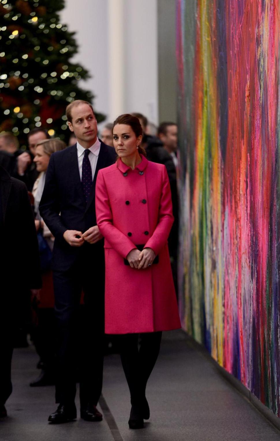Prince William and Kate Middleton tour the lobby of One Worlds Trade Center after a visit to the National September 11 Memorial & Museum on Tuesday. New Yorkers were 'flipping out over' the royal couple's visit.