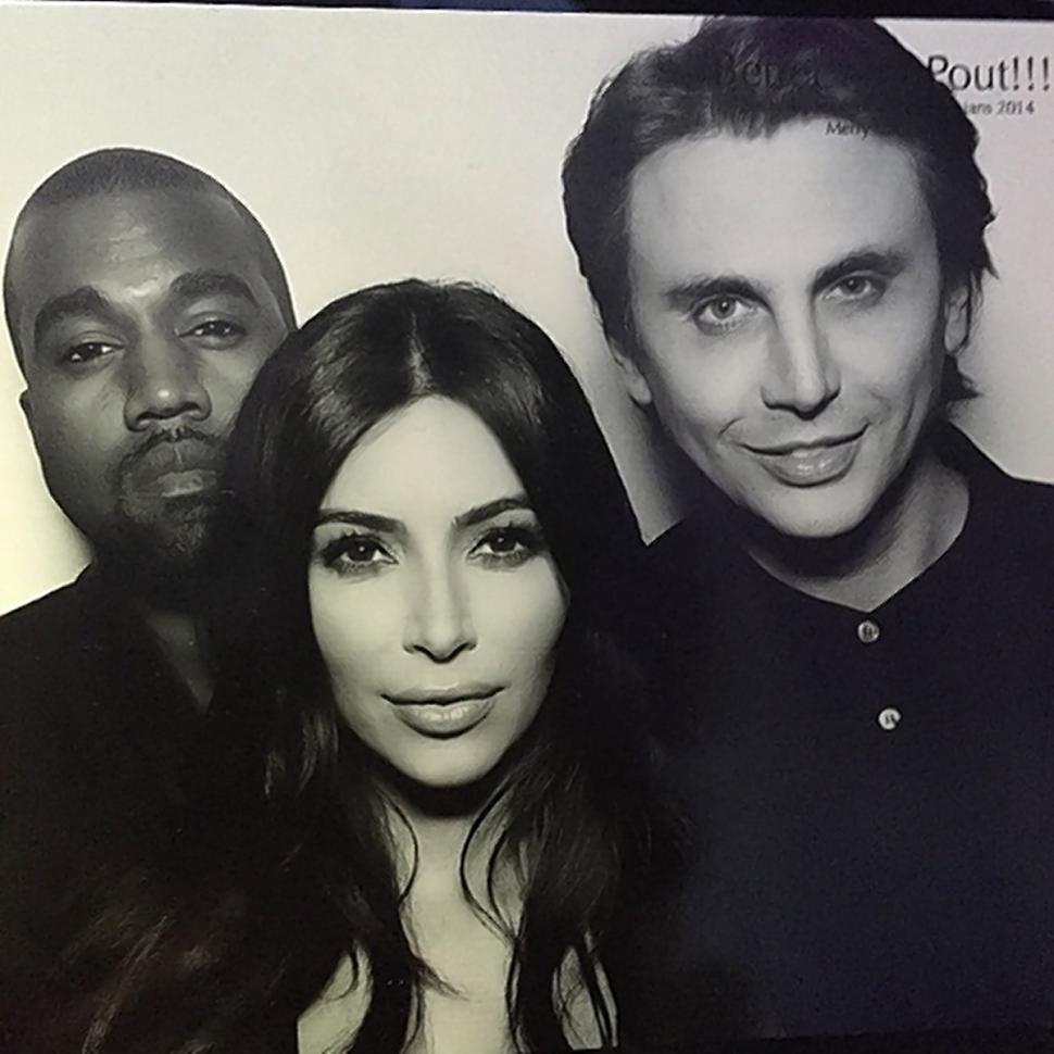 Kim Kardashian, husband Kanye West and pal Jonathan Cheban in an Instagram photo from Kris Jenner’s Christmas Eve bash.