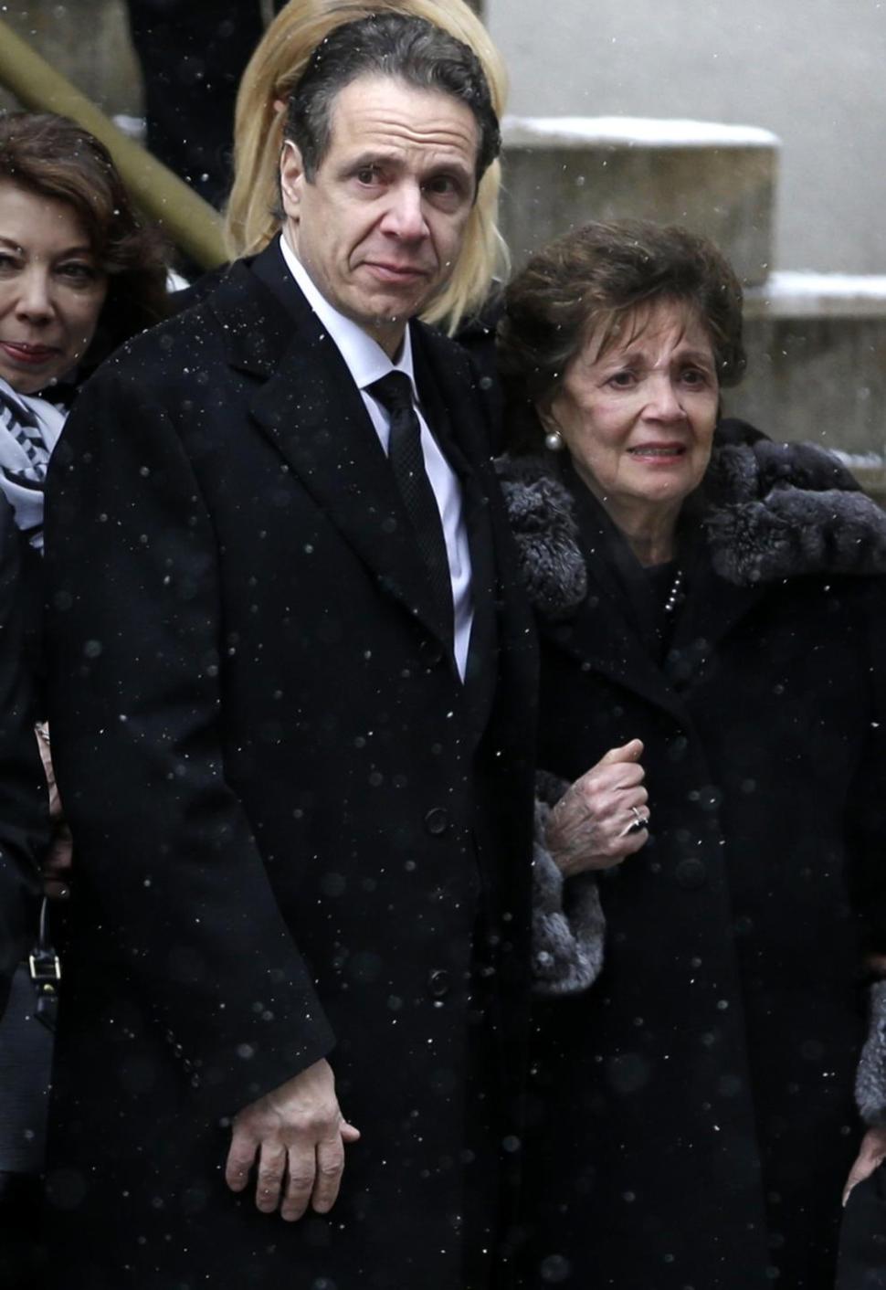 Gov. Andrew Cuomo and his mother Matilda at Mario Cuomo's funeral. 