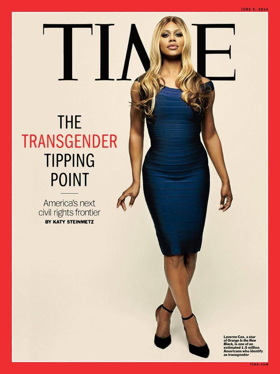 'Orange is the New Black' star Laverne Cox on the cover of TIME Magazine in a story called ' The Transgender Tipping Point.'
