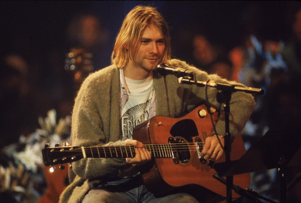 Cobain on 'MTV Unplugged' in New York in Nov. 1993. He committed suicide in April 1994.