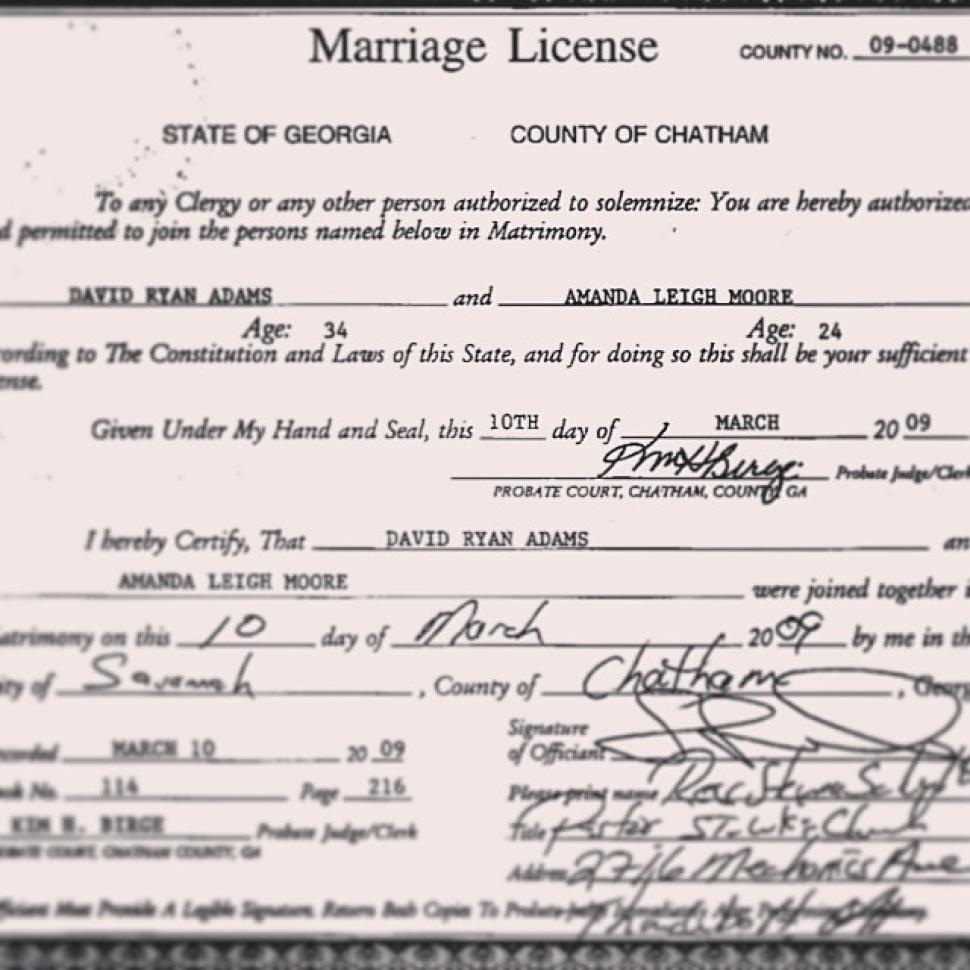 Moore posted this photo of her marriage license on March with the caption: 'The best 5 years.'