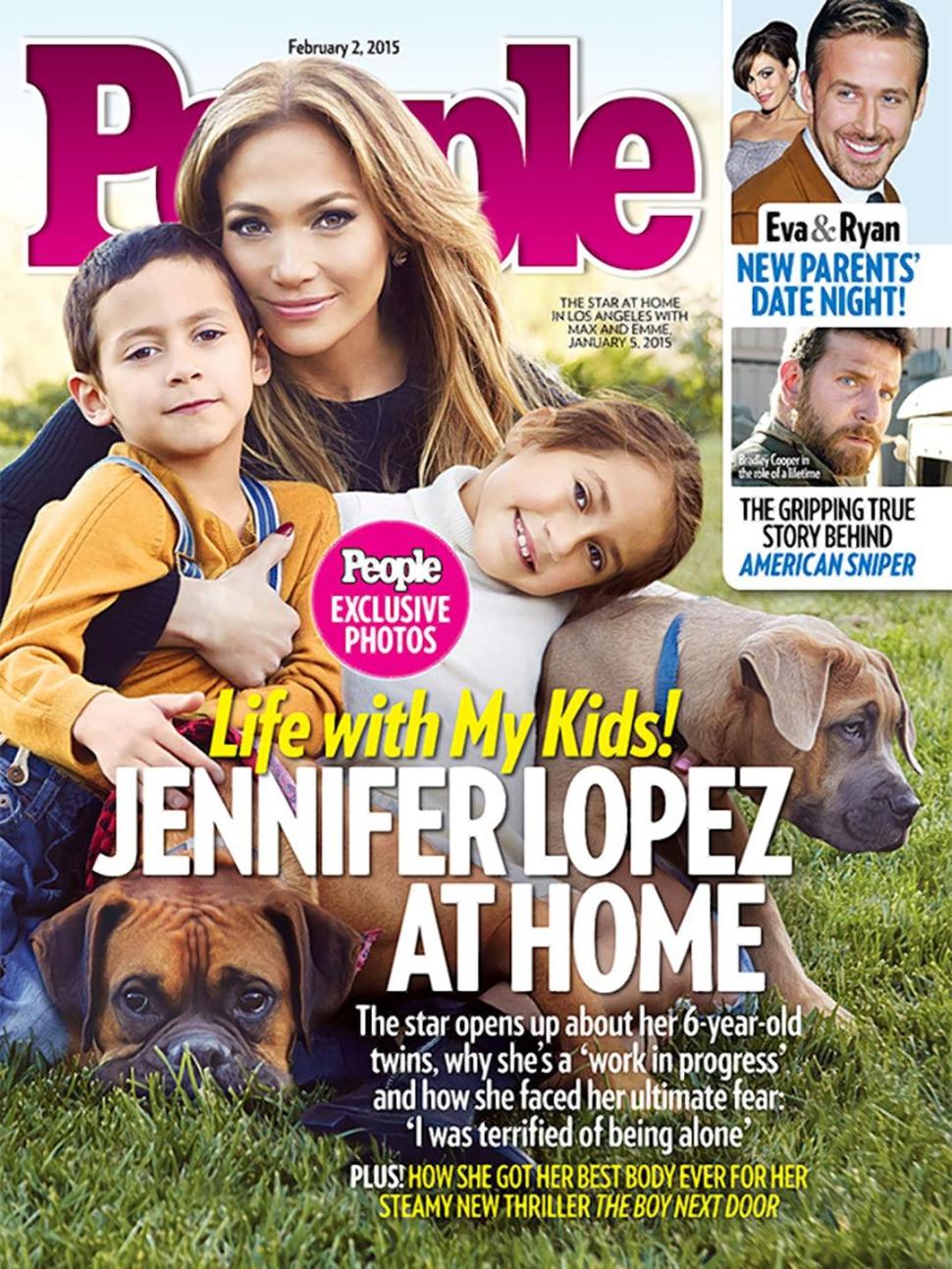 Jennifer Lopez appears with her children, Max and Emme, on the cover of this week's People magazine.