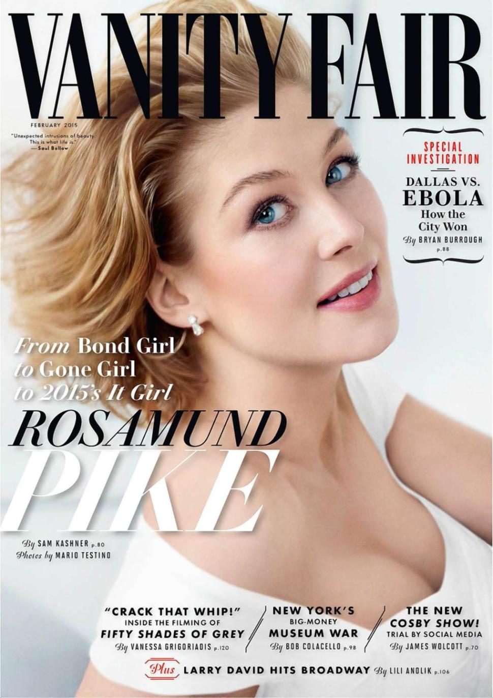 Rosamund Pike gets coverage in the February Vanity Fair.