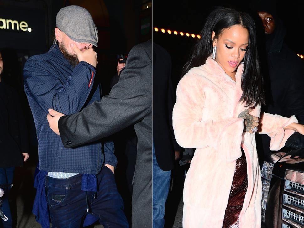 Leonardo DiCaprio and Rihanna were spotted leaving Up & Down nightclub, above.