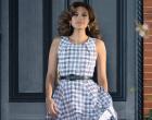 Eva Mendes is photographed this evening doing a photoshoot in the west village section of New York City.