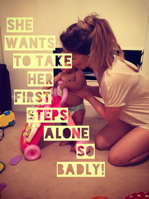 Katie Piper labels daughter Belle 'Miss independent' as she tries to take her first steps [Instagram]