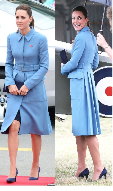 Kate Middleton in McQueen blue coat