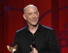 J.K. Simmons accepts the award for best supporting male for “Whiplash” at the 30th Film Independent Spirit Awards on Saturday, Feb. 21, 2015, in Santa Monica, Calif. (Photo by Chris Pizzello/Invision/AP)