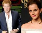 Left, Britain's Prince Harry arrives at the "Sentebale Summer Party" in London on May 7, 2014; right, Emma Watson arrives at the BAFTA Los Angeles Britannia Awards at the Beverly Hilton Hotel on Thursday, Oct. 30, 2014, in Beverly Hills, Calif. 