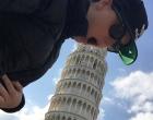 Katy Perry pretended to put the Leaning Tower of Pisa in her mouth in a series of photos captioned, “Nailed it!”