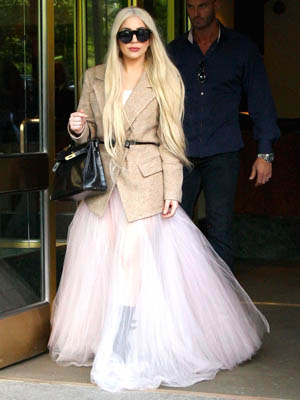 Lady Gaga looks bridal as she hits NYC [Splash] 