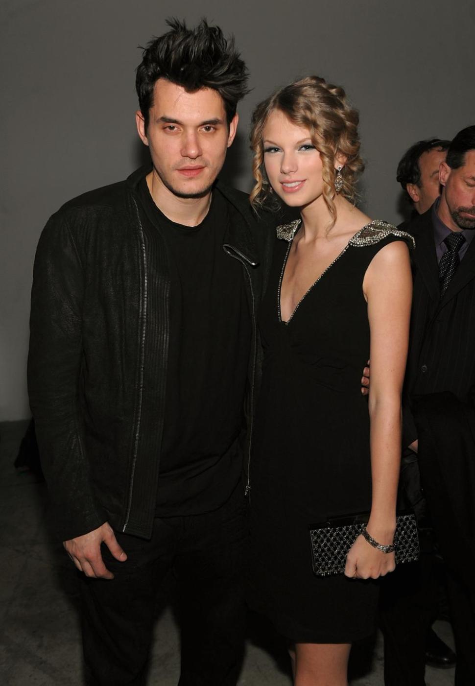John Mayer (l.) and Taylor Swift attend a VEVO launch event in 2009.