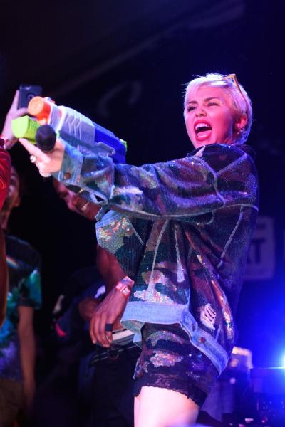 Miley Cyrus hams it up at SXSW in Austin, Tex. 