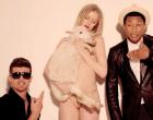 Framegrabs from the video for Robin Thicke's " Blurred Lines " via YouTube.