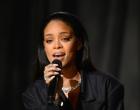 Rihanna performs onstage during Grammy Awards. The Singer has announced she will release a new single March 26.