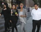 Companion of ex-NBA Clippers owner Donald Sterling, V. Stiviano (2nd R), walks out of the courthouse in Los Angeles, California March 26, 2015. REUTERS/Lucy Nicholson