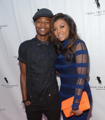 Actress Taraji P. Henson (right) says her son, Marcel (left), was stopped by police at the University of Southern California 'for having his hands in his pockets.'