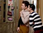 Blaine (Darren Criss, r.) and Kurt (Chris Colfer) reminisce in the special two-hour “2009/Dreams Come True” series finale of “Glee.”