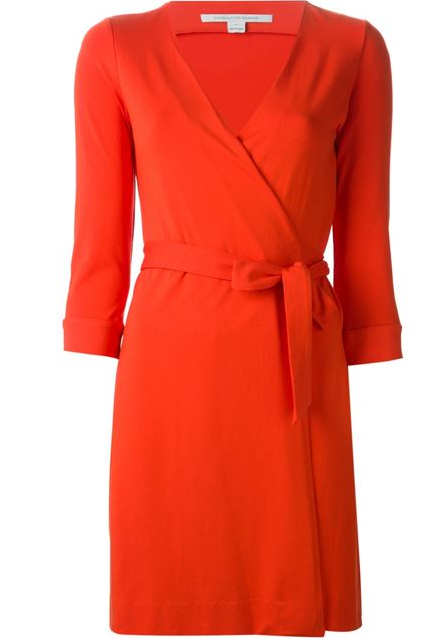 DVF orange wrap dress