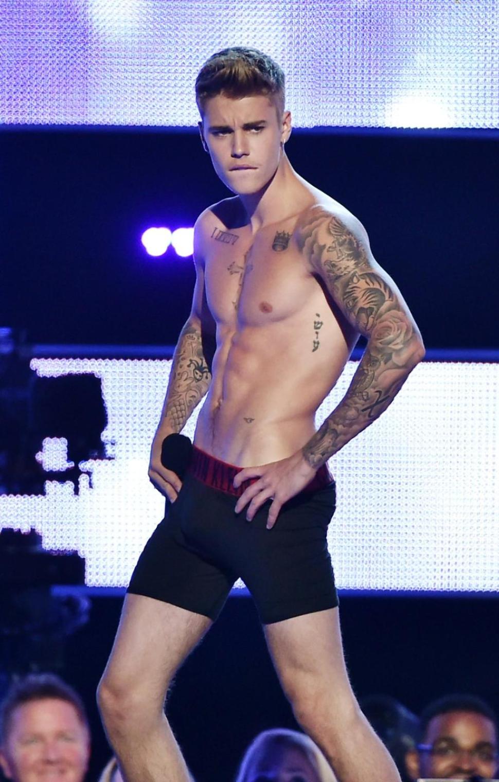 Singer-songwriter Justin Bieber presents onstage at Fashion Rocks Sept. 2014